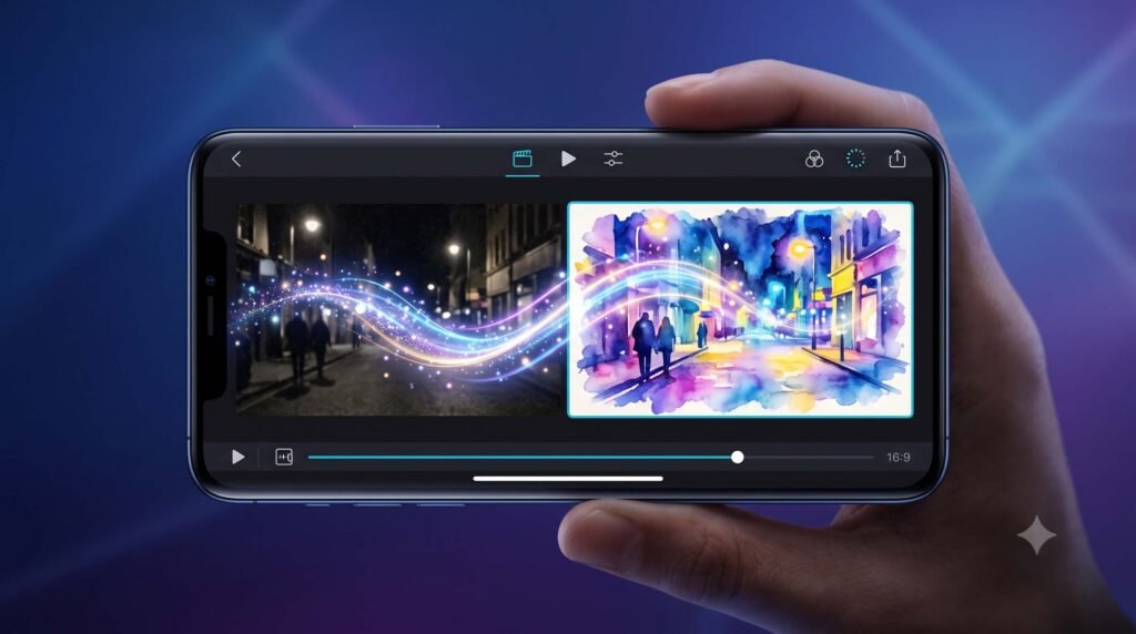 Google Photos Video Remix AI video editing illustration